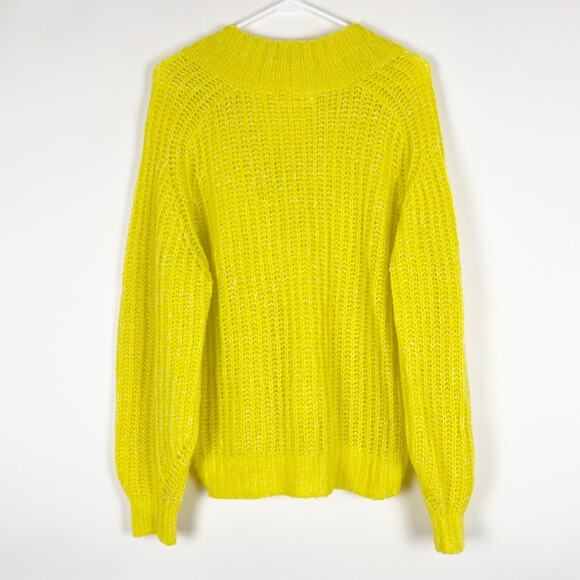 Anthropologie Honore Ribbed V Neck Sweater Yellow Size Small - Picture 3 of 4